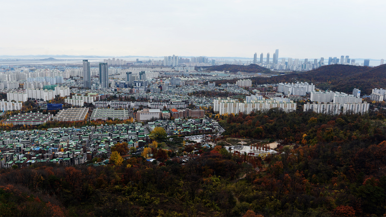 뽐뿌:등산포럼 - 만추의 문학산 트레킹 만추의 문학산 트레킹